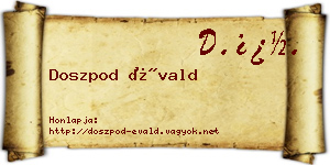 Doszpod Évald névjegykártya